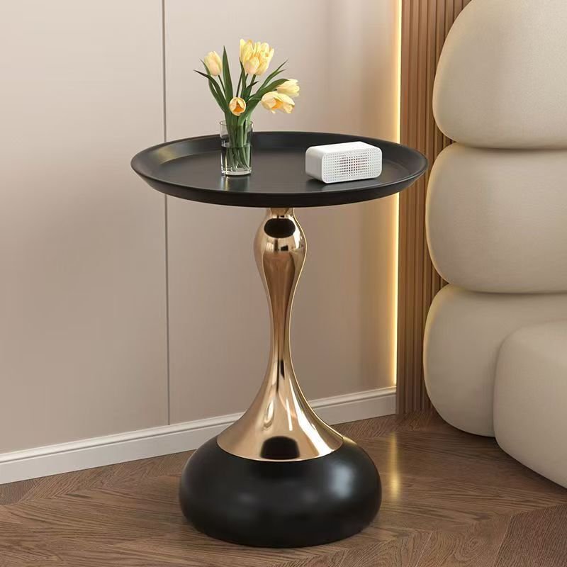 White sculptural side table angle 2